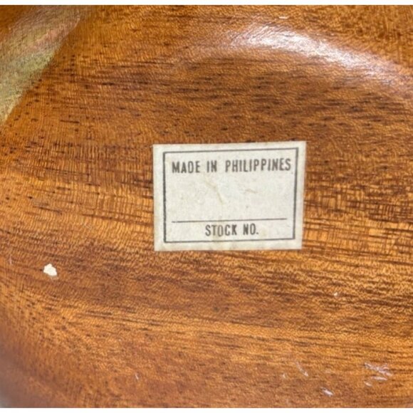 9 Piece Monkey Pod Wood Salad Serving Bowl Set Mid Century Scalloped - Picture 8 of 11